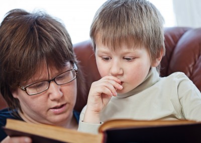 parent reading to child